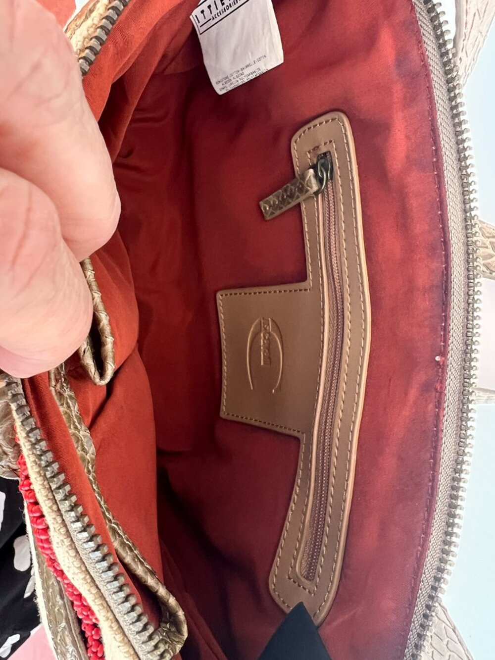 Just Cavalli Y2K Boho Beaded Canvas Shoulder Baguette Bag Dustbag - Picture 9 of 14